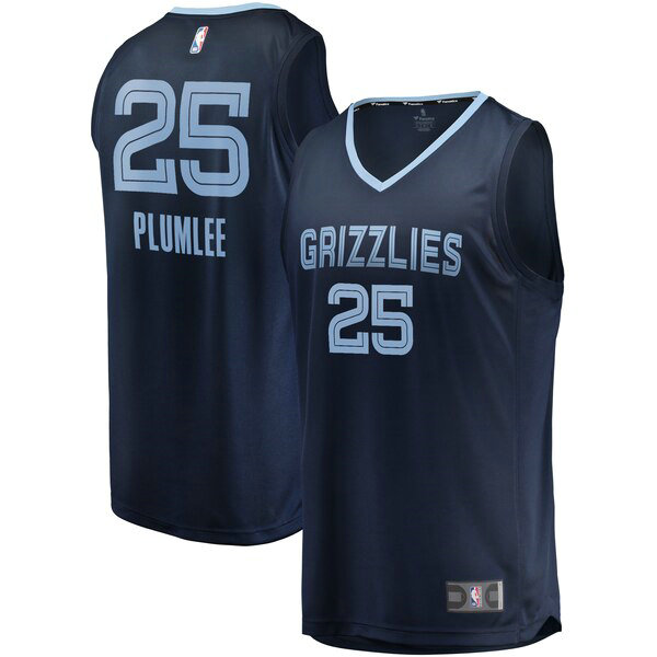 Maillot Memphis Grizzlies Homme Miles Plumlee 25 Icon Edition Bleu marin